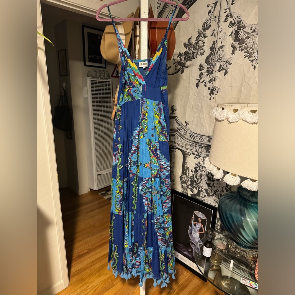 ANTHROPOLOGIE BAROK Tiered Printed Maxi Dress Size M